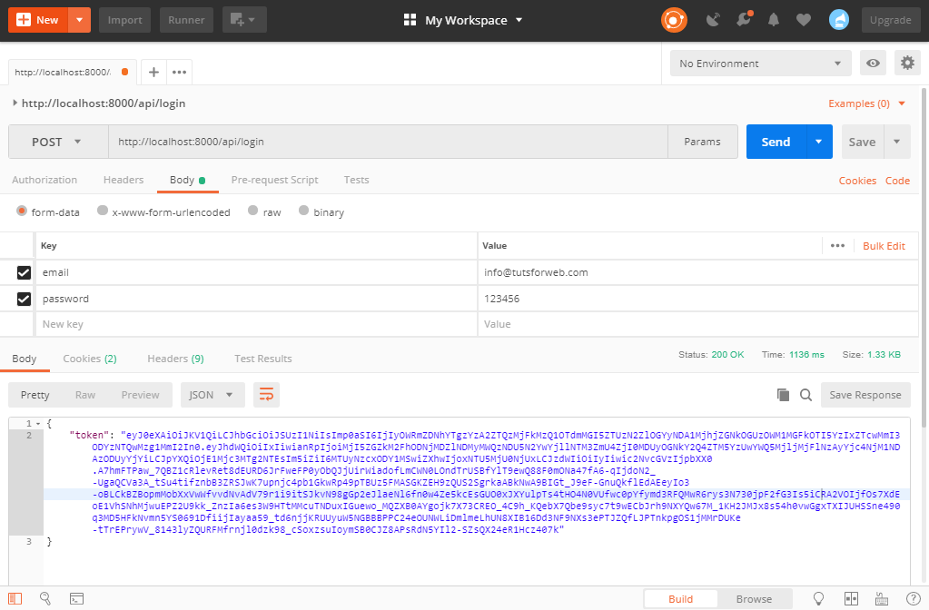 Laravel Passport Authentication Login