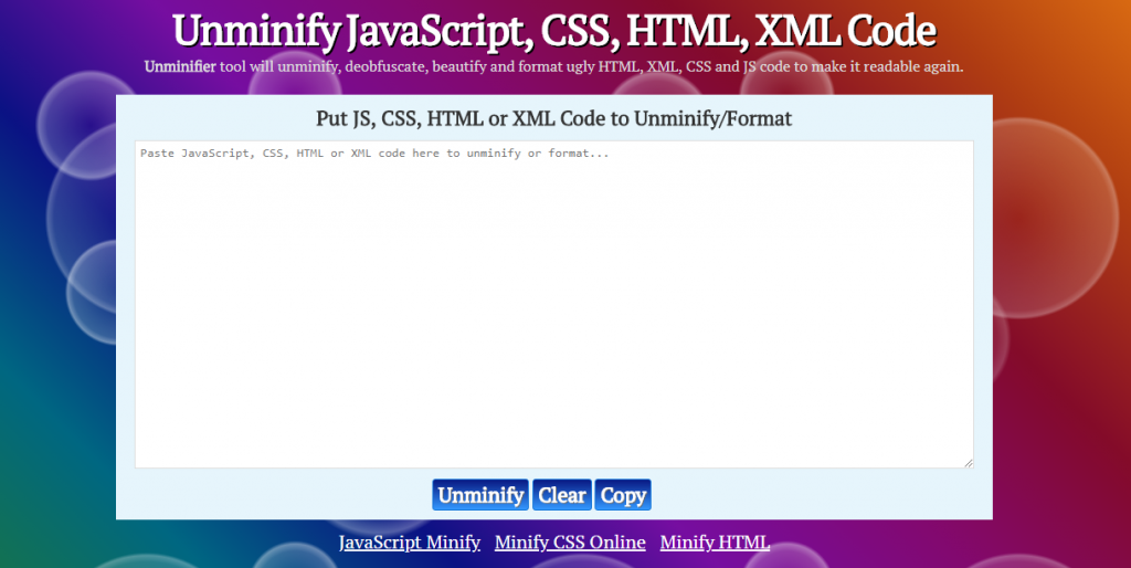 un minify css un minify css